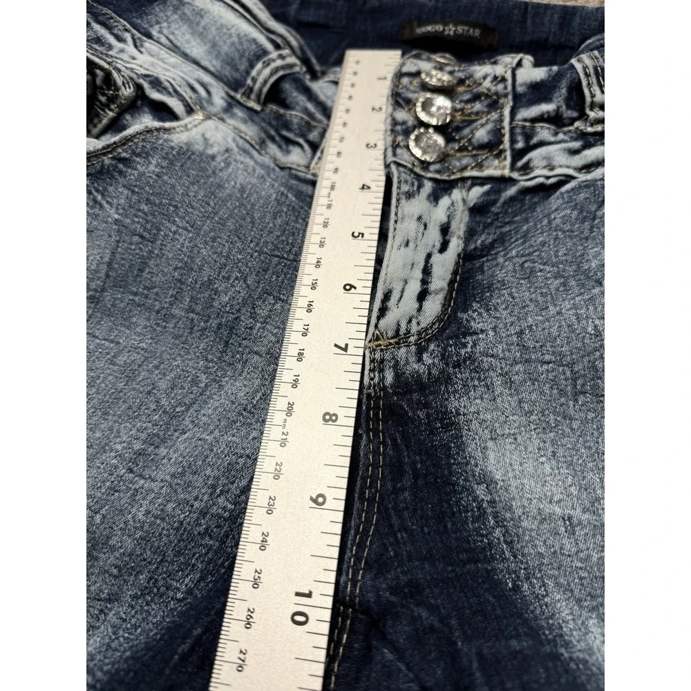GoGo Star Jeans Womens Size 15 Juniors Blue Denim Skinny Dark Wash Pants Stretch - Picture 11 of 13